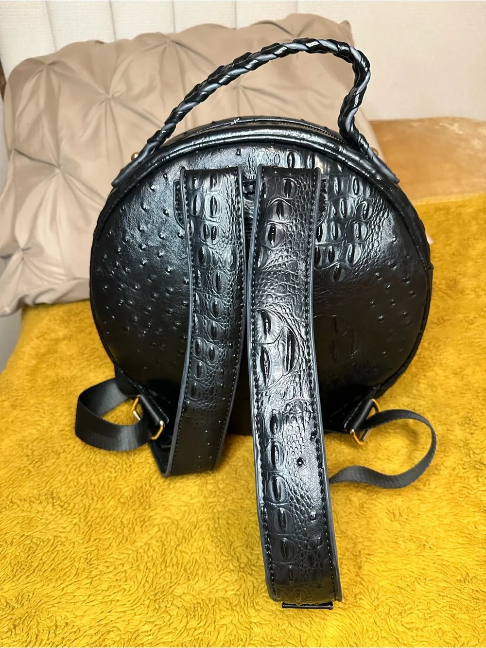 Black Round Backpack